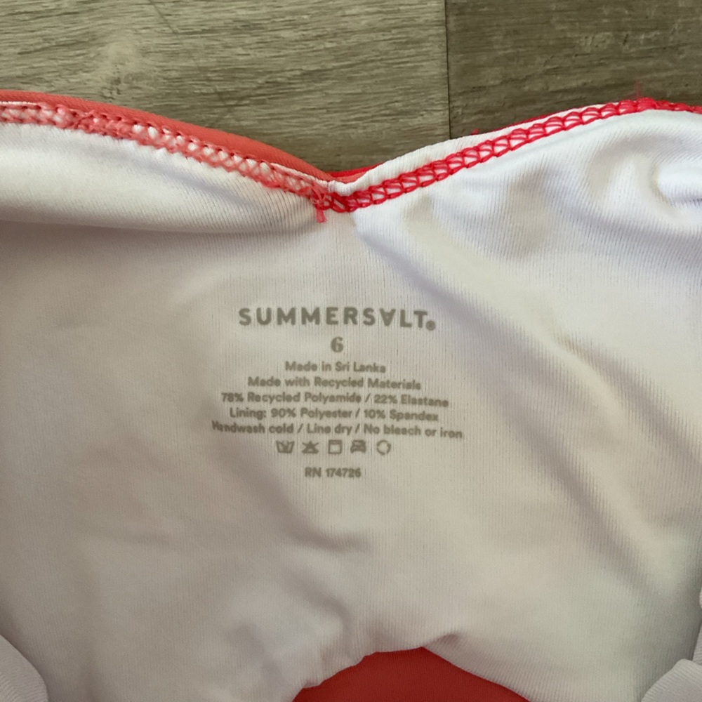 Summersalt Women's One Piece Swimsuit - Red, Pink, and White - Picture 4 of 4